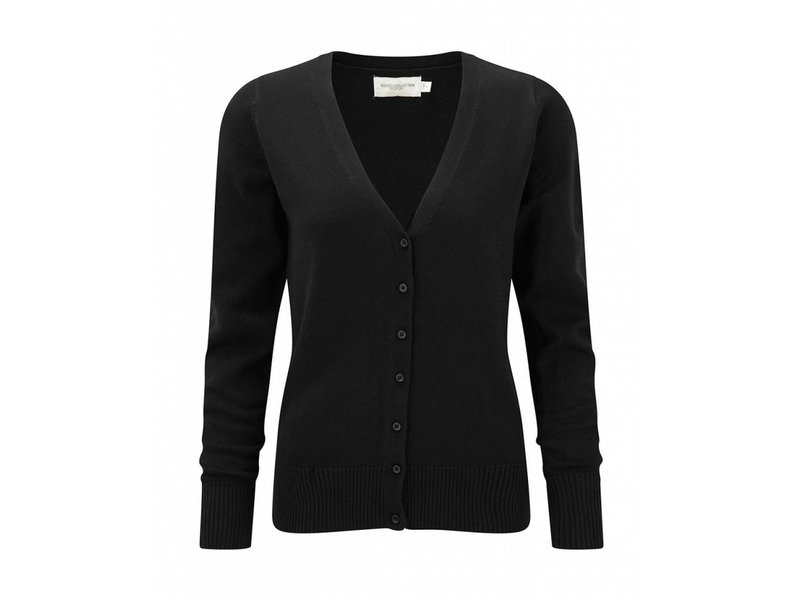 Russell Collection Ladies V-Neck Knitted Cardigan