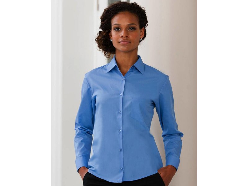 Russell Collection Long Sleeve Poplin Blouse