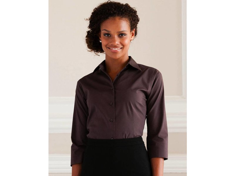 Russell Collection Tailored Blouse with 3/4 Sleeves