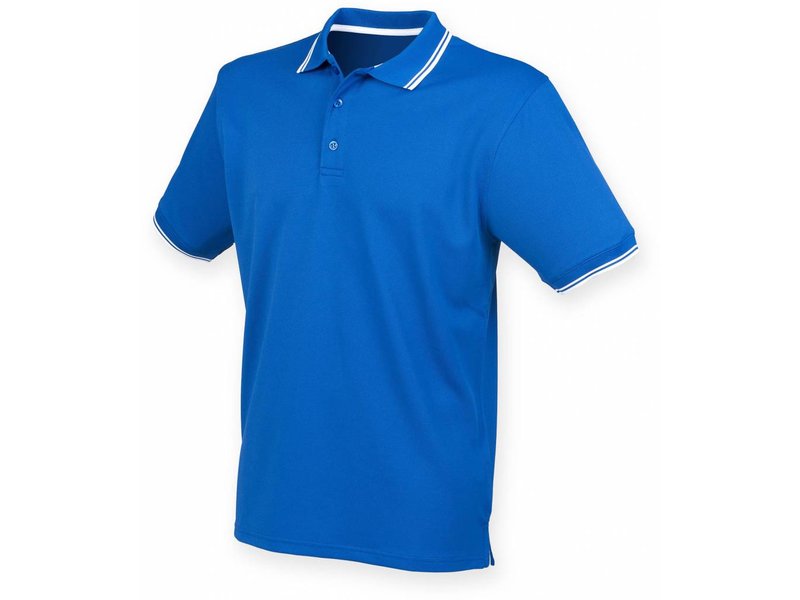 Henbury Men's Coolplus Short Sleeved Tipped Polo