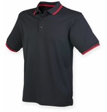 Henbury Men's Coolplus Short Sleeved Tipped Polo