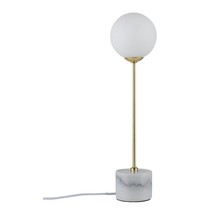 Neordic Moa table lamp max.1x10W G9 white/gold matt 230V glass/marble/metal