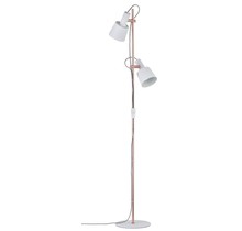 Neordic Haldar floor lamp max.2x20W E14 white/copper matt 230V metal