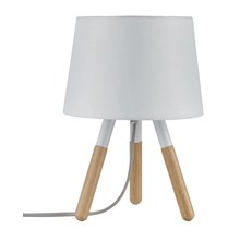 Neordic Berit table lamp max.1x20W E27 white/wood 230V fabric/wood/metal