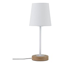 Neordic Stellan table lamp max.1x20W E27 white/wood 230V fabric/metal/wood