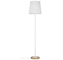 Neordic Stellan floor lamp max.1x20W E27 white/wood 230V fabric/metal/wood