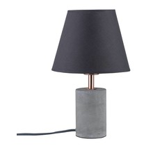 Neordic Tem table lamp max.1x20W E27 grey/copper 230V fabric/concrete/metal