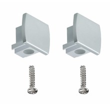 URail Universal Endcap Pack of 2 Matt chrome plastic