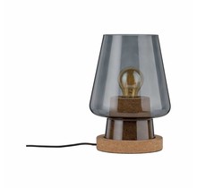 Table lamp Iben 1-bulb smoked glass/cork