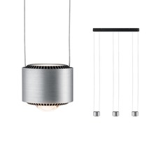 LED pendant light Aldan 3-bulb 3x9W black/brushed aluminum dimmable