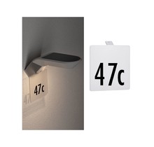 Outdoor solar wall light Soley IP44 accessories house number metal white