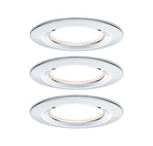 EBL Set Nova rund starr LED IP44 3x6,5W2700K 230V GU10 51mm Chrom/Alu