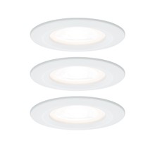 EBL Set Nova round rigid LED IP44 3x6.5W2700K 230V GU10 51mm white matt/aluminium