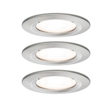 EBL Set Nova rund starr LED IP44 3x6,5W2700K 230V GU10 51mm Eisen geb/Alu