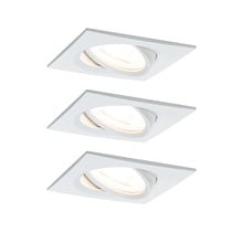 EBL Set Nova eckig schwenkbar LED 3x6,5W2700K 230V GU10 51mm Weiß matt/Alu