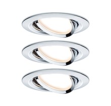 EBL Set Nova round swiveling LED 3x6.5W2700K 230V GU10 51mm chrome/aluminium