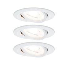 EBL Set Nova round swiveling LED 3x6.5W2700K 230V GU10 51mm matt white/aluminium