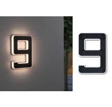 Outdoor solar house number 9 IP44 3,000K 0.2W battery replaceable