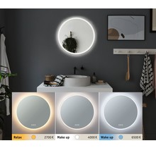 HomeSpa LED illuminated mirror Mirra round IP44 mirror / white 21W WhiteSwitch