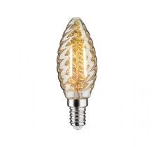 LED candle twisted glass E14 230V 430lm 4.7W 2500K gold