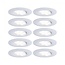 Paulmann  LED recessed light Calla basic set swiveling IP65 round 90mm 30° 10x6.5W 10x465lm 230V 4000K matt white