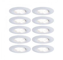 HomeSpa LED recessed light Calla basic set swiveling IP65 round 90mm 30° 10x6W 10x530lm 230V 4000K matt white