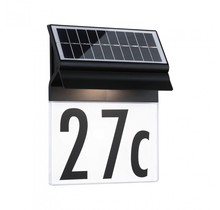 Solar LED house number light Neda IP44 3000K 14lm black