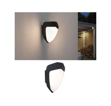 LED Außenwandleuchte Ikosea Bewegungsmelder insektenfreundlich  IP44 50x203mm 3000K 4,4W 350lm 230V Anthrazit Kunststoff