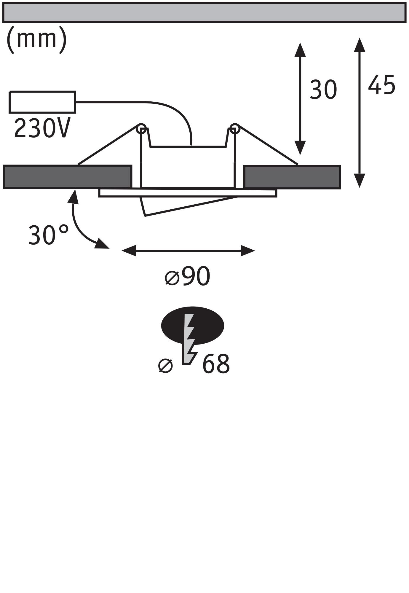 LED Calla Einbauleuchte 230V HomeSpa matt White 30° 3er-Set schwenkbar Switch IP65 rund Schwarz 3x5W 3x430lm 90mm