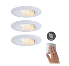 HomeSpa LED recessed light Calla set of 3 swiveling IP65 round 90mm 30° 5.5W 360lm 230V White Switch White