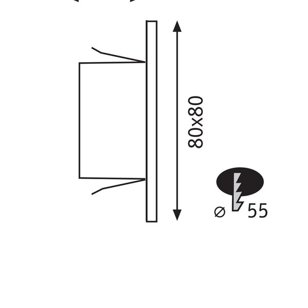 LED Wandeinbauleuchte Edge Quadro eckig 80x5mm 1,2W 50lm 230V  