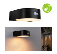 Solar LED outdoor wall light Eileen motion detector insect-friendly IP44 2200K 300lm Black