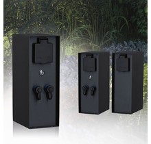 Plug & Shine socket outlet column Rio twilight sensor IP44 anthracite