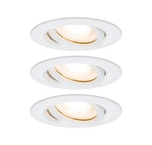 LED recessed light Nova Plus basic set swiveling IP65 round 93mm 30° GU10 3x7W 3x460lm 230V dimmable 2700K matt white