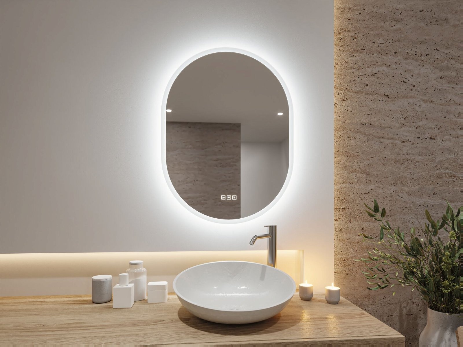 Miro LED Illuminated Mirror TW IP44 Amb. Mirror/Matt Black - Paulmann - Buy  online