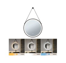 LED illuminated mirror Mirra IP44 White Switch 750lm 230V 11.5W Dimmable Black/mirror
