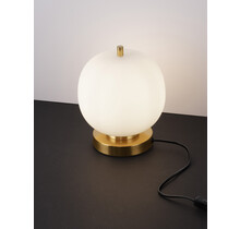 Brass Gold Metal & Opal Glass LED E14 1x5 Watt 230 Volt IP20 Bulb Excluded Cable Length: 160 cm D: 18.5 H: 22.5 cm
