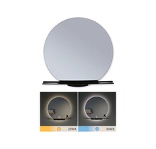LED illuminated mirror Miro IP44 Tunable White 500lm 230V 11W mirror/black matt