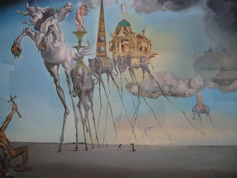 Salvador Dali Caballo Blanco - la tentación de San Antonio - Salvador Dalí