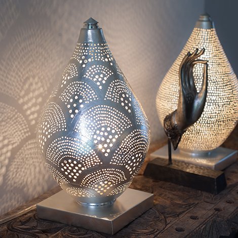 Trekken moord rib Filigrain Egyptische tafellamp Elegance Mini Fan Silver - DecoVista -  kleurrijke meubelen, wanddecoraties en glasobjecten