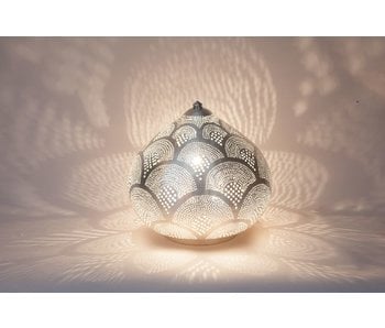 Oriental filigree table lamp Princess Fan Silver - L