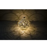 Oriental filigree table lamp from Egypt Princess Fan Silver - L