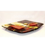 Tapas plate, finger food or snacks plate glass fusion