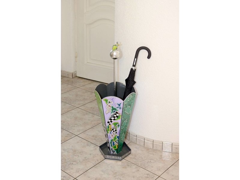 Toms Drag Colorful umbrella stand with silver accents