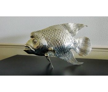 SEA LIFE - MGM Tropical fish sculpture Lou Han - silver plated Yellowcast