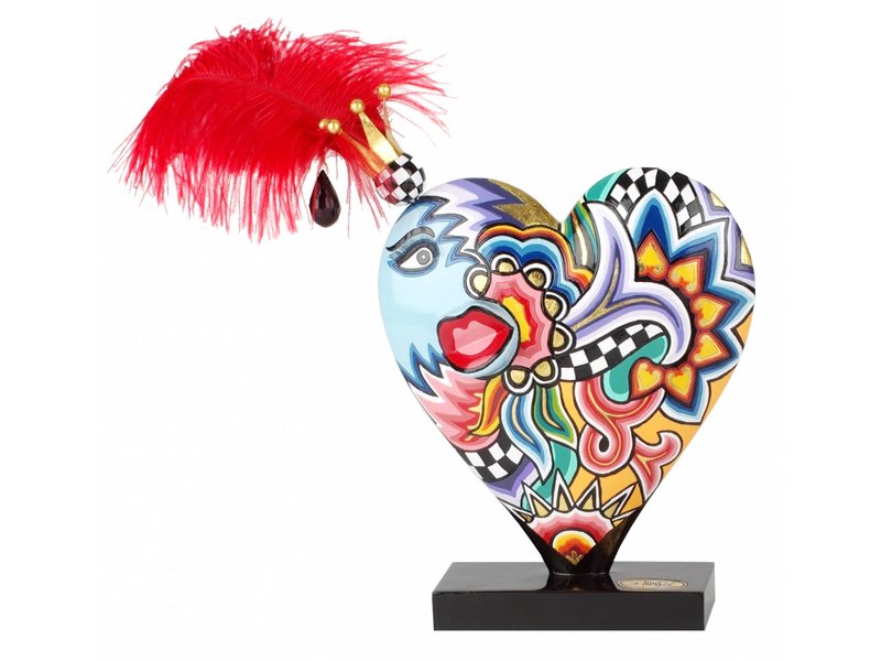 Toms Drag Heart-shaped sculpture with kissing lips - 25 cm