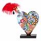 Heart with red feathers - L