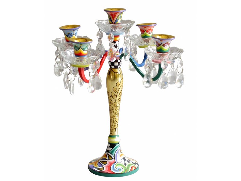 Toms Drag Candelabro de mesa de cristal para 5 velas - 3 tamaños