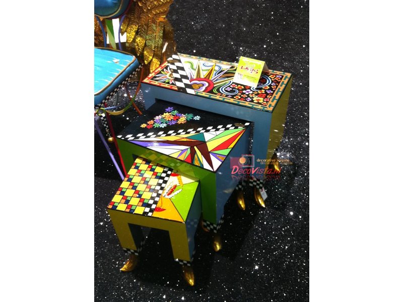 Toms Drag Set of three end tables, side table