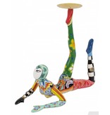 Toms Drag Kleurrijke akrobaat, liggend met waxinelichtschotel